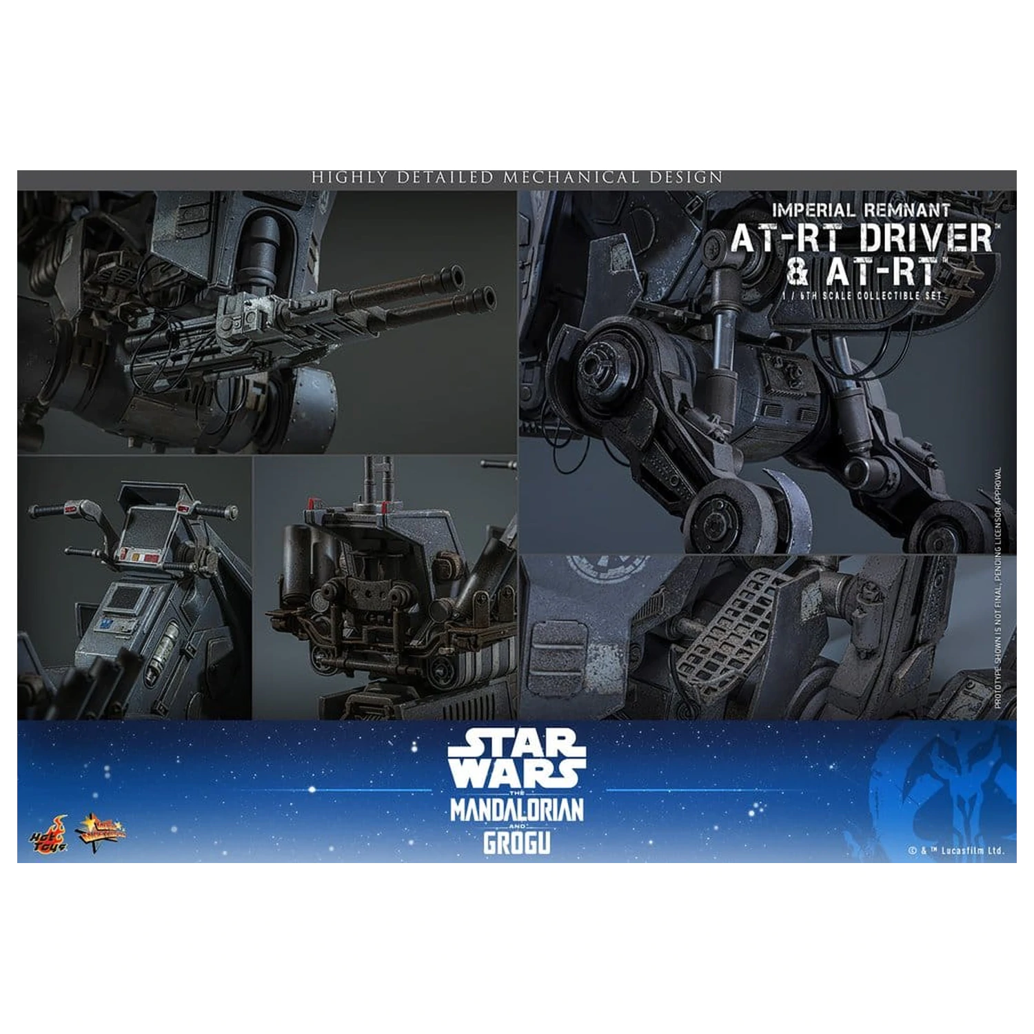 Star Wars: The Mandalorian & Grogu Movie Masterpiece set akcijskih figura 1/6 Imperial Remnant AT-RT Driver i AT-RT 60 cm fotografija proizvoda