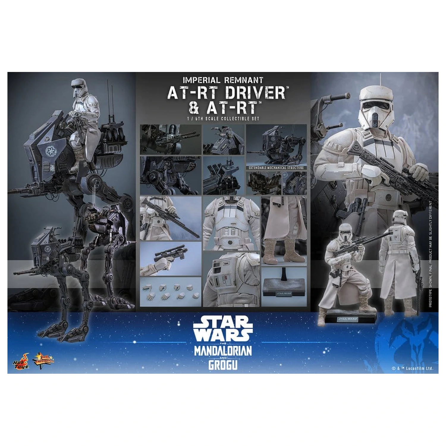 Star Wars: The Mandalorian & Grogu Movie Masterpiece set akcijskih figura 1/6 Imperial Remnant AT-RT Driver i AT-RT 60 cm fotografija proizvoda