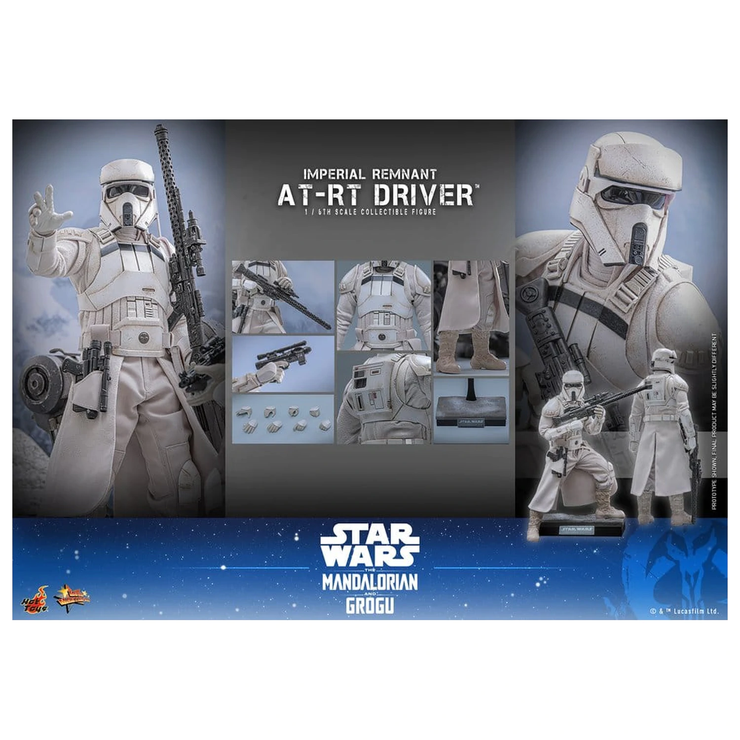 Star Wars: The Mandalorian & Grogu Movie Masterpiece set akcijskih figura 1/6 Imperial Remnant AT-RT Driver i AT-RT 60 cm fotografija proizvoda