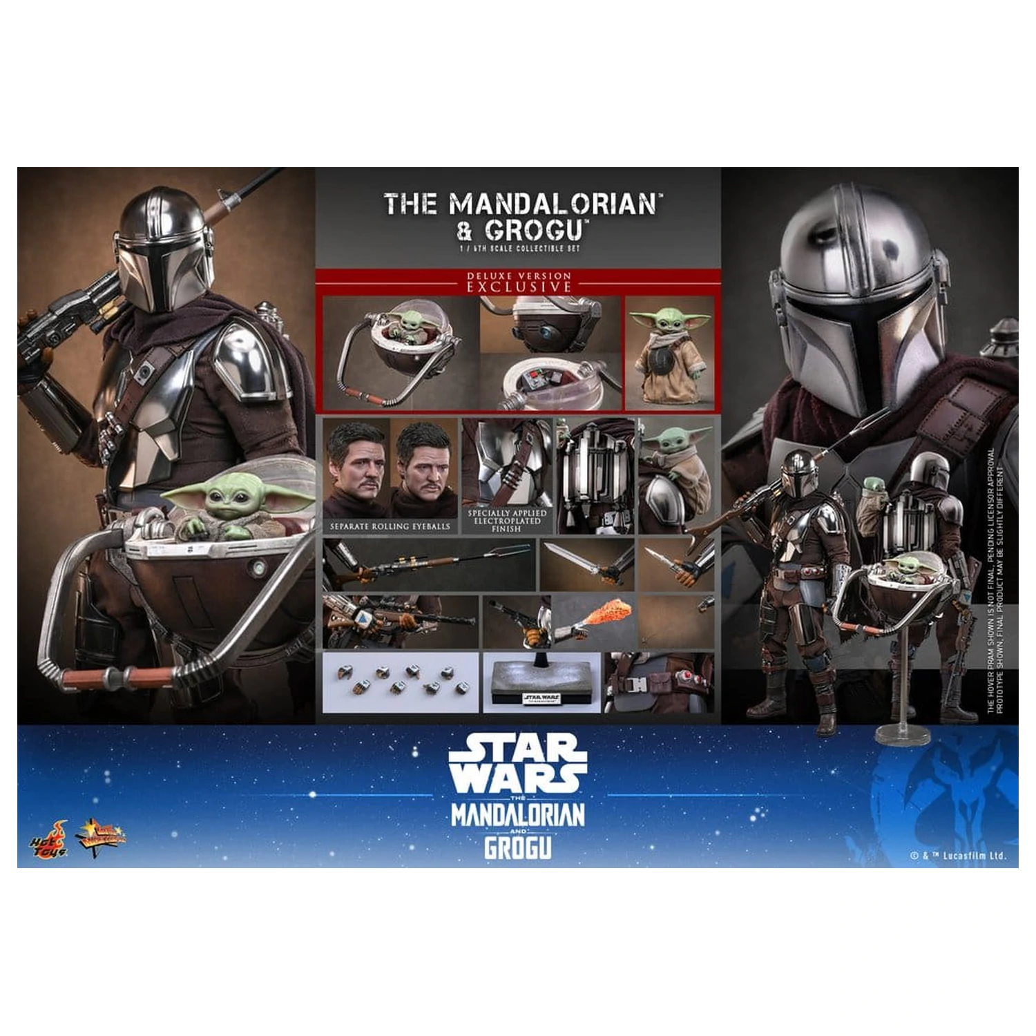 Star Wars: The Mandalorian & Grogu Movie Masterpiece akcijska figura 1/6 The Mandalorian i Grogu (Deluxe verzija) 31 cm fotografija proizvoda
