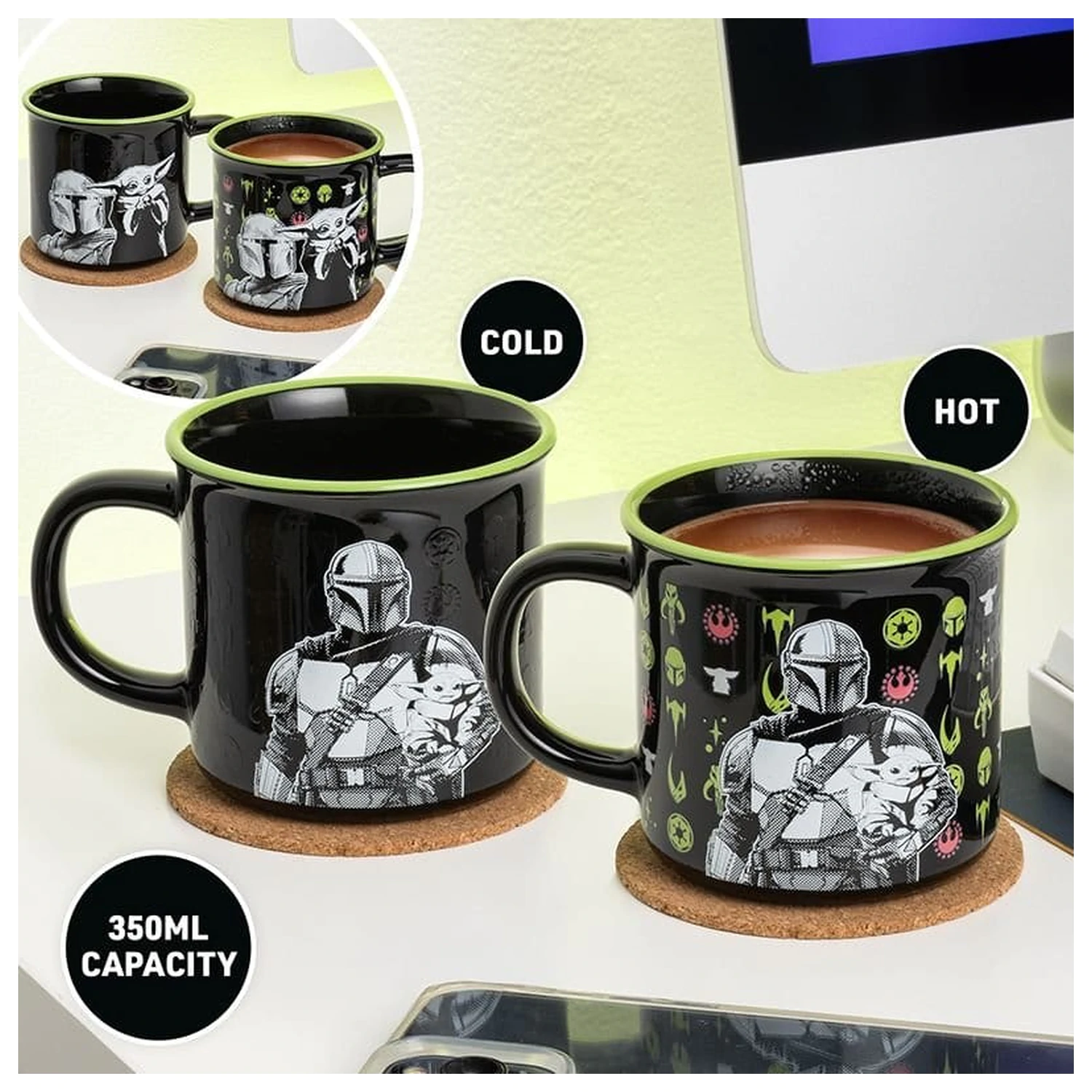 Star Wars: The Mandalorian Šalica koja mijenja boju Mandalorian i Grogu fotografija proizvoda