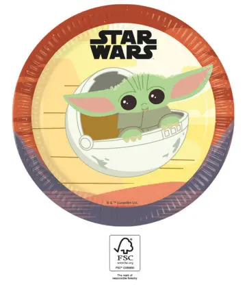Star Wars The Mandalorian Papirnati tanjuri 8 komada 23 cm FSC fotografija proizvoda