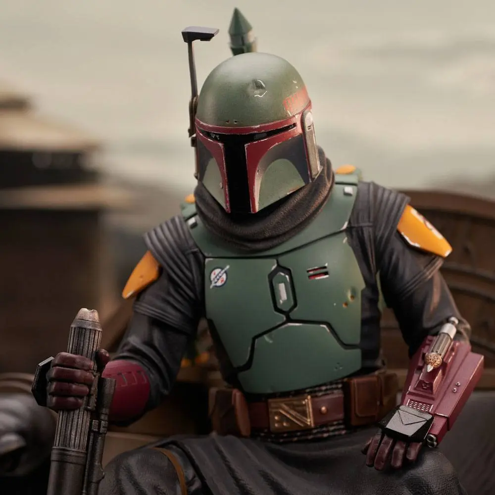 Star Wars: The Mandalorian Premier Collection Kip 1/7 Boba Fett on Throne 24 cm fotografija proizvoda