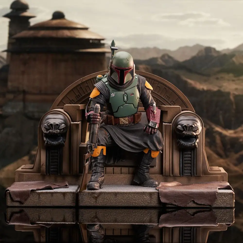 Star Wars: The Mandalorian Premier Collection Kip 1/7 Boba Fett on Throne 24 cm fotografija proizvoda