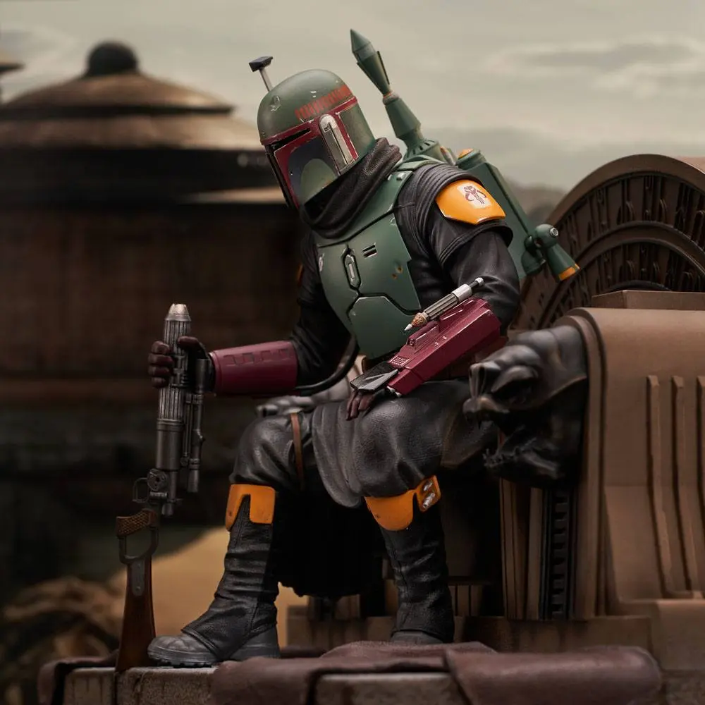 Star Wars: The Mandalorian Premier Collection Kip 1/7 Boba Fett on Throne 24 cm fotografija proizvoda