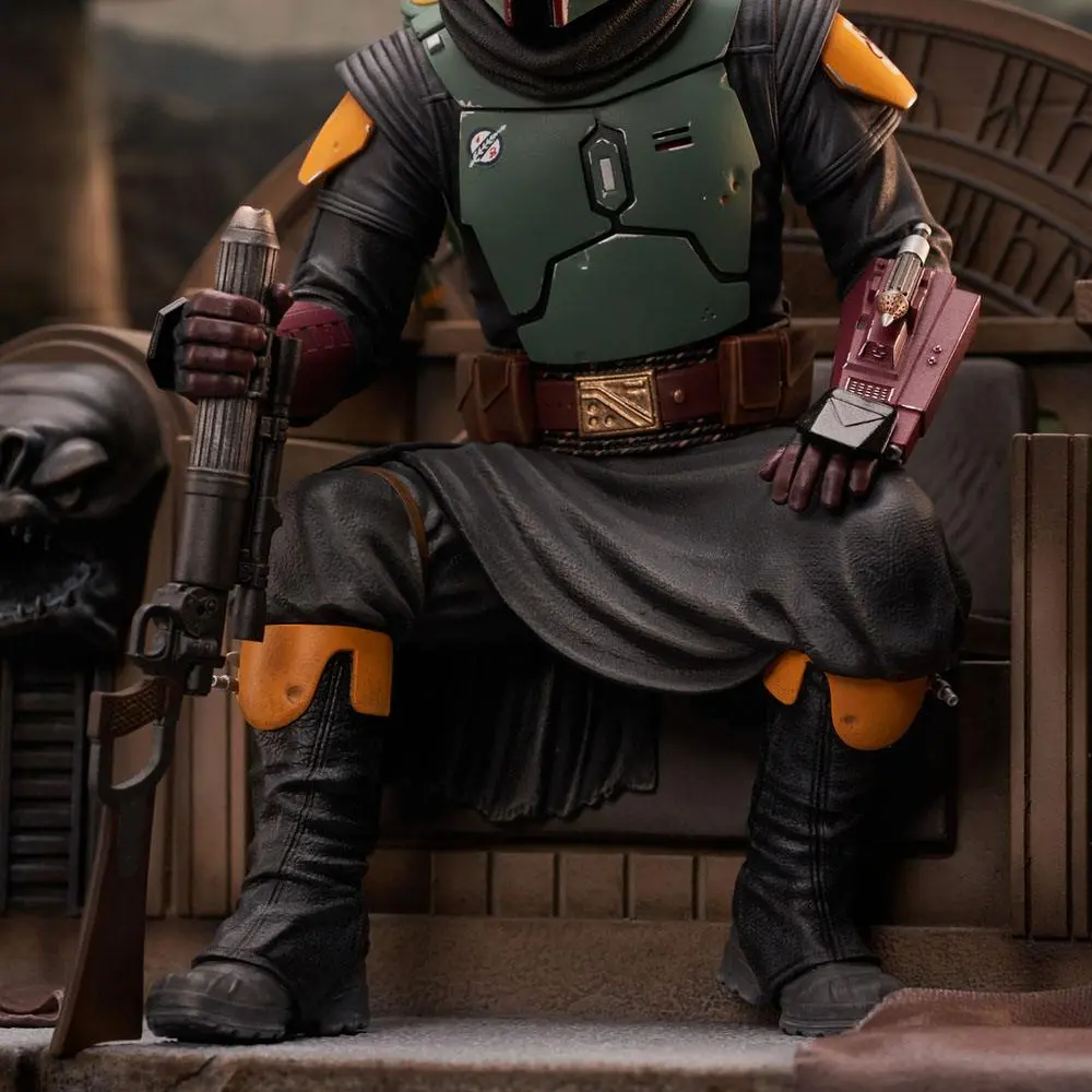 Star Wars: The Mandalorian Premier Collection Kip 1/7 Boba Fett on Throne 24 cm fotografija proizvoda