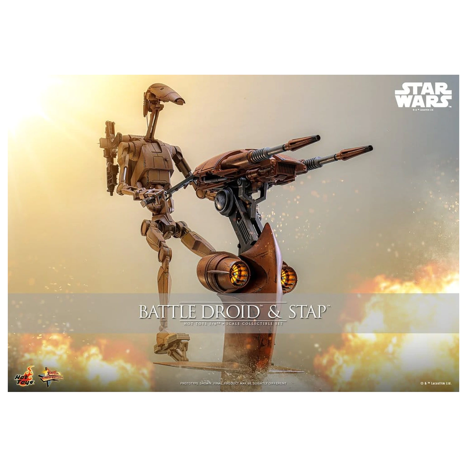 Star Wars: The Phantom Menace filmski Masterpiece set akcijskih figura 1/6 Battle Droid & STAP 32 cm fotografija proizvoda