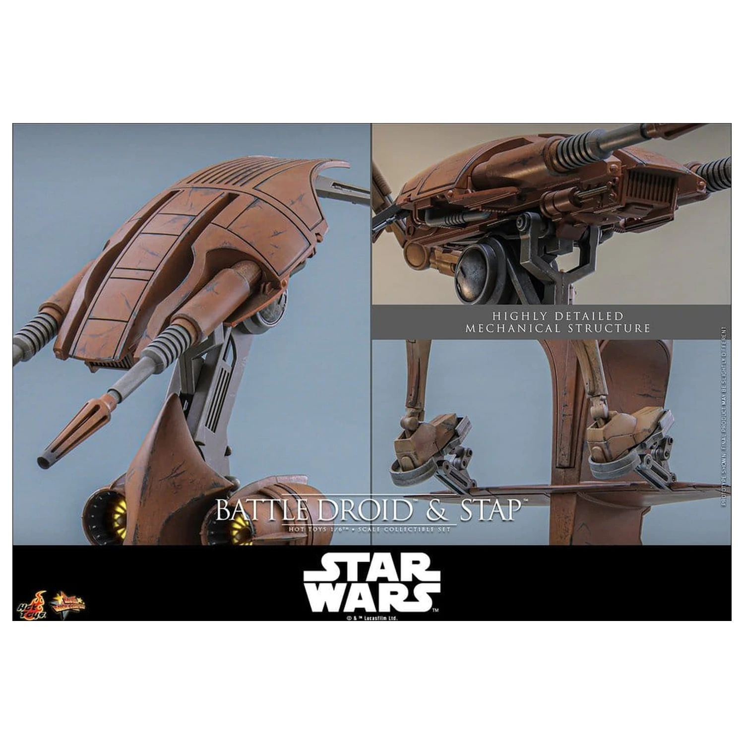 Star Wars: The Phantom Menace filmski Masterpiece set akcijskih figura 1/6 Battle Droid & STAP 32 cm fotografija proizvoda