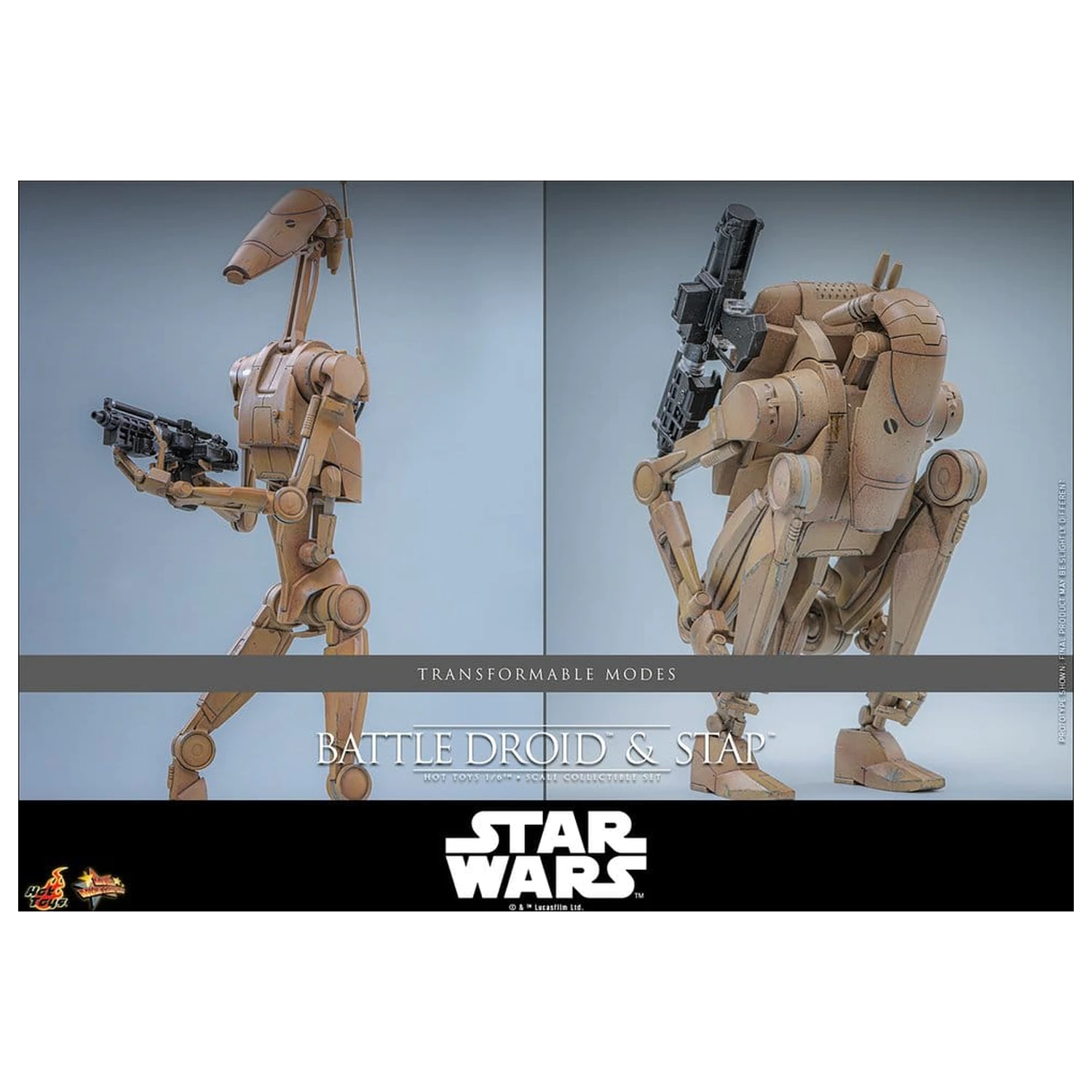 Star Wars: The Phantom Menace filmski Masterpiece set akcijskih figura 1/6 Battle Droid & STAP 32 cm fotografija proizvoda
