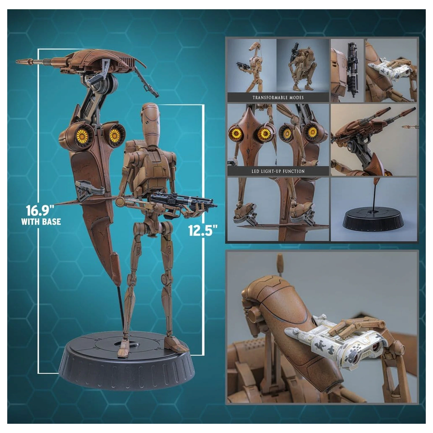 Star Wars: The Phantom Menace filmski Masterpiece set akcijskih figura 1/6 Battle Droid & STAP 32 cm fotografija proizvoda