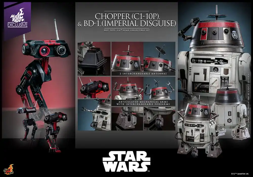 Star Wars Set akcijskih figura 1/6 Chopper (C1-10P™) i BD-1™ (Imperial Disguise) 18 cm i 8 cm fotografija proizvoda