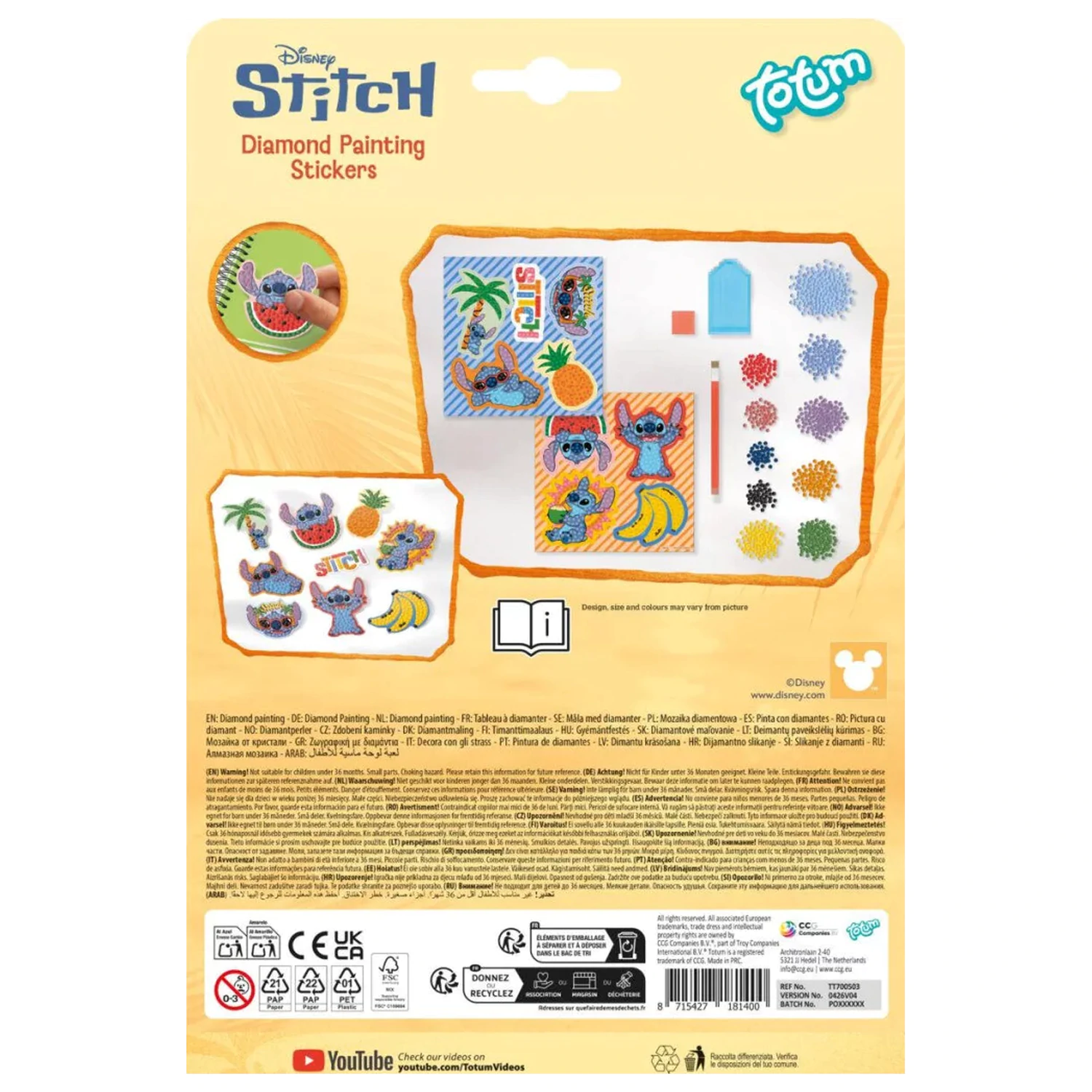 Lilo & Stitch Aloha Diamond Painting Set naljepnica od 9 komada fotografija proizvoda