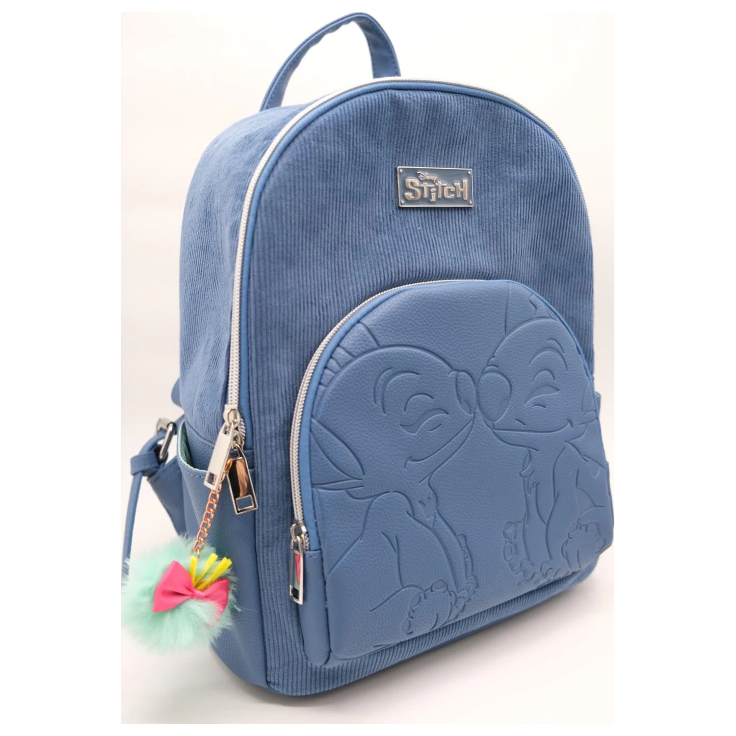 Stitch & Angel Fashion Duo Plavi ruksak od samta od korduroja fotografija proizvoda