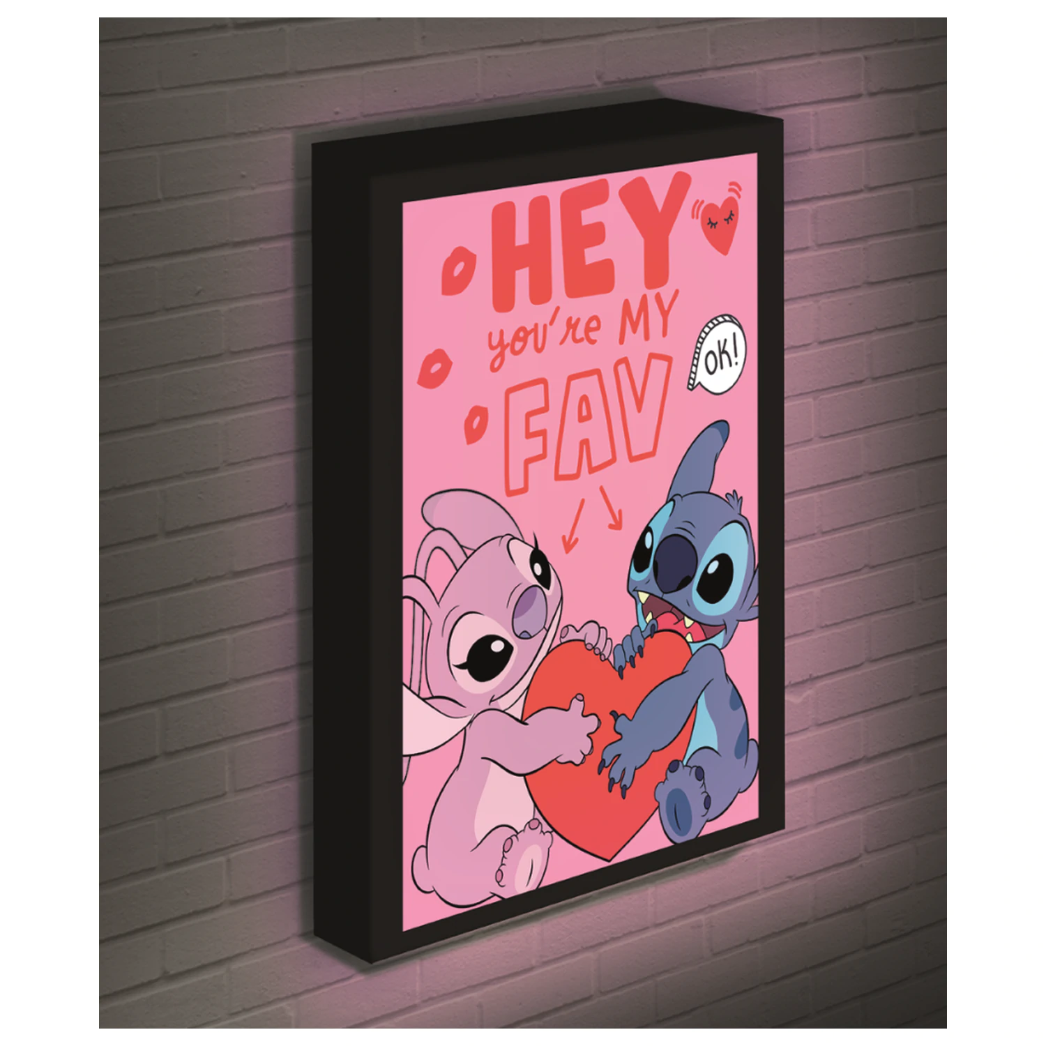 Stitch & Angel Love Light Platno 40x30 cm fotografija proizvoda