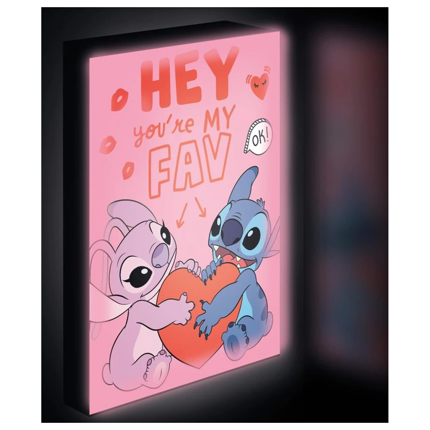 Stitch & Angel Love Light Platno 40x30 cm fotografija proizvoda