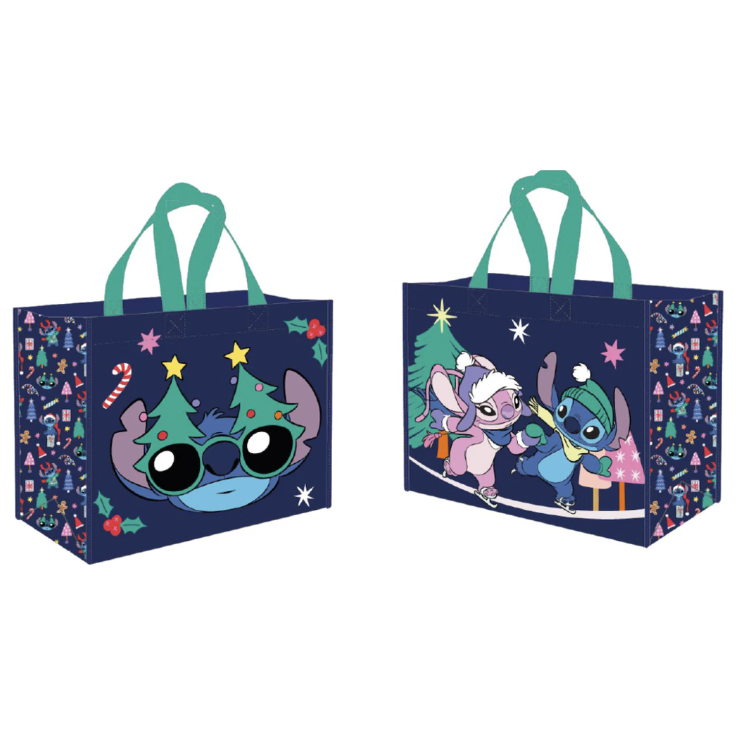 Stitch & Angel Snow & Xmas Shopping Torba fotografija proizvoda