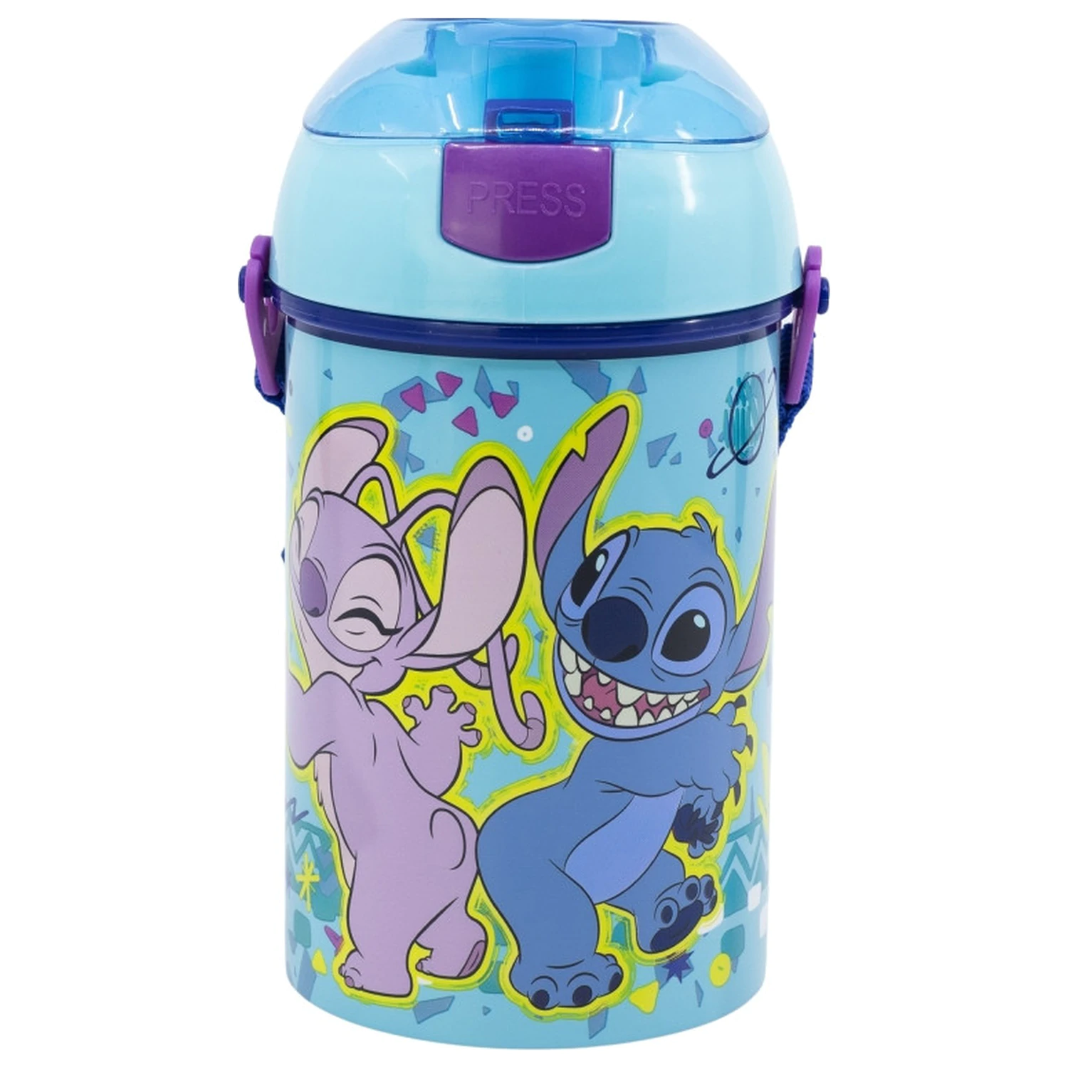 Stitch Dance Plastična boca za vodu sa slamkom i vješalicom 450 ml fotografija proizvoda