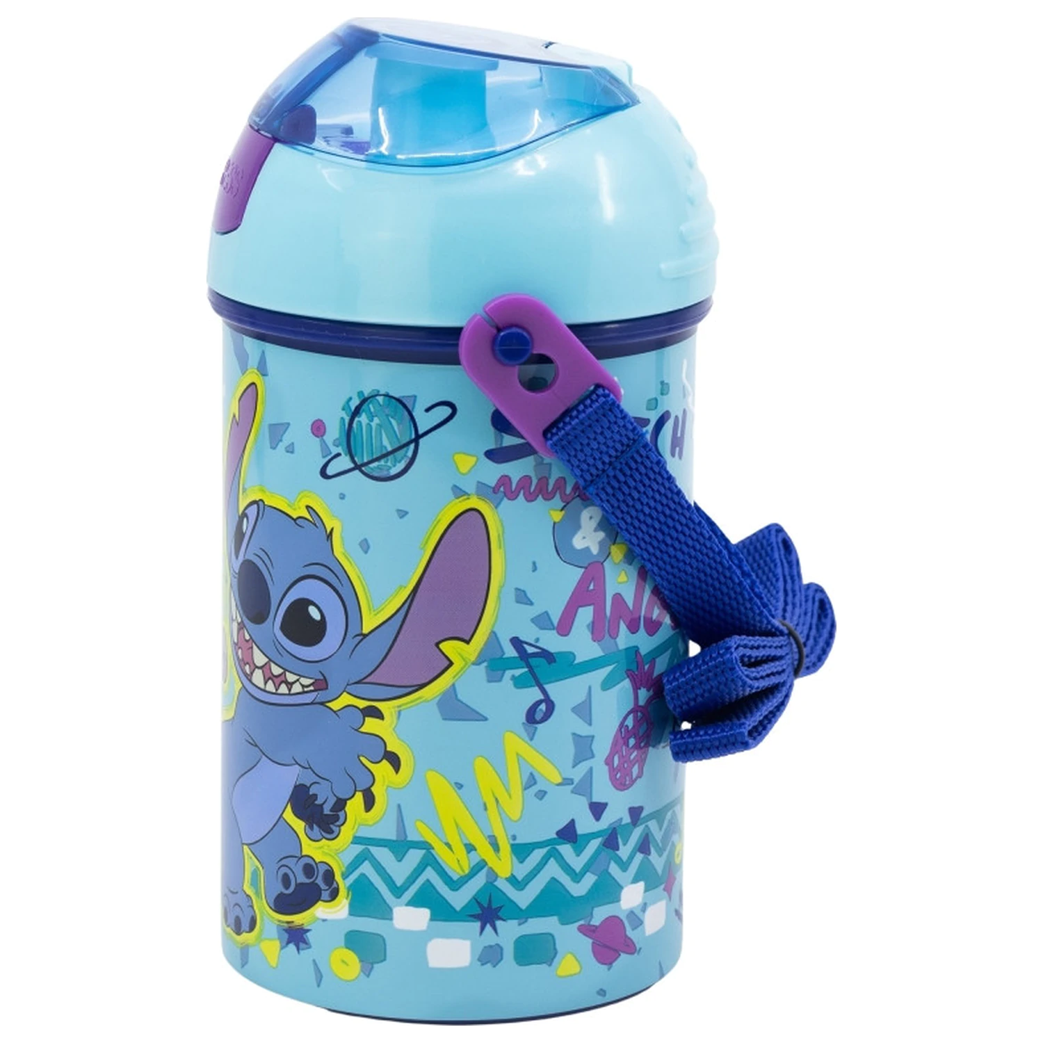 Stitch Dance Plastična boca za vodu sa slamkom i vješalicom 450 ml fotografija proizvoda