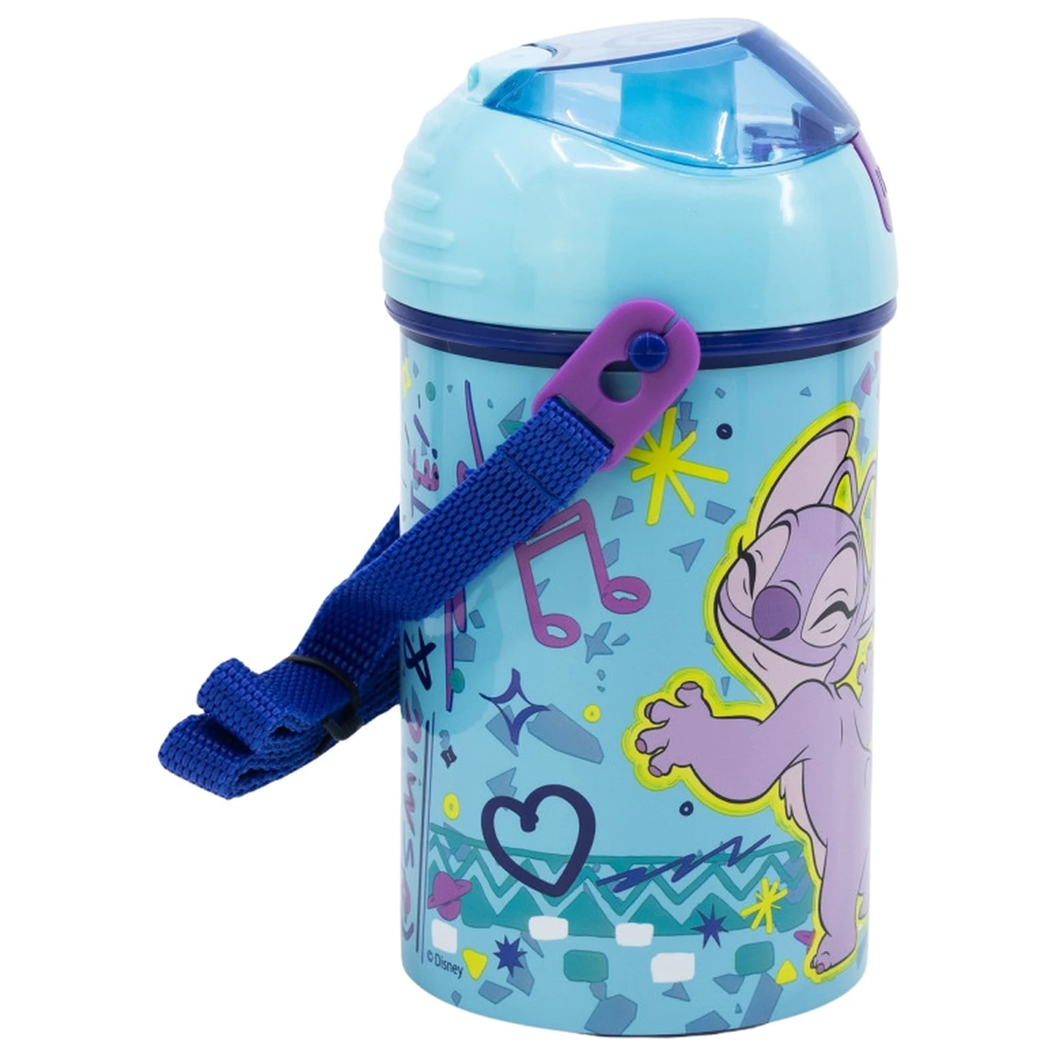 Stitch Dance Plastična boca za vodu sa slamkom i vješalicom 450 ml fotografija proizvoda