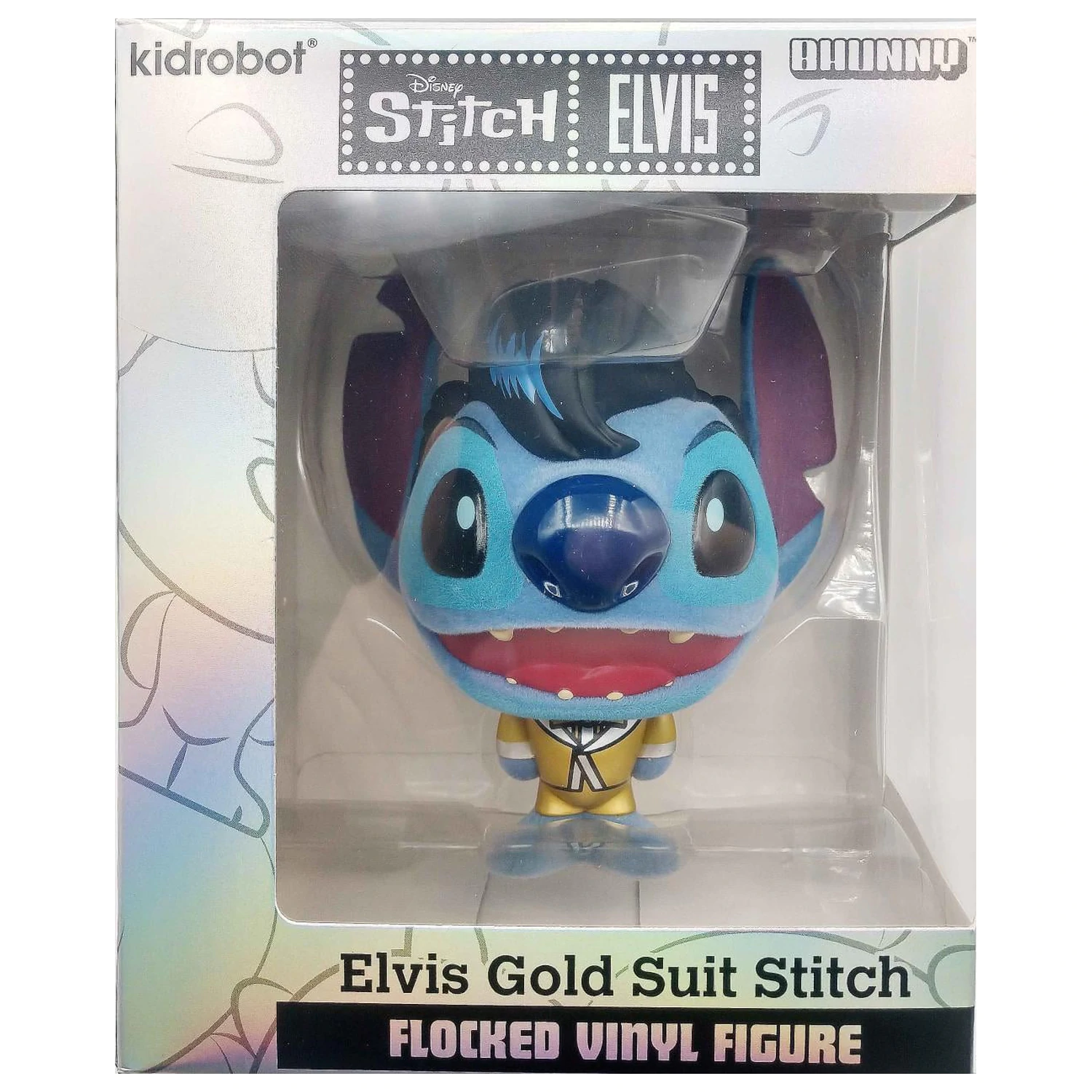 Stitch Elvis Gold Suit Bhunny Flocked Vinyl figura fotografija proizvoda