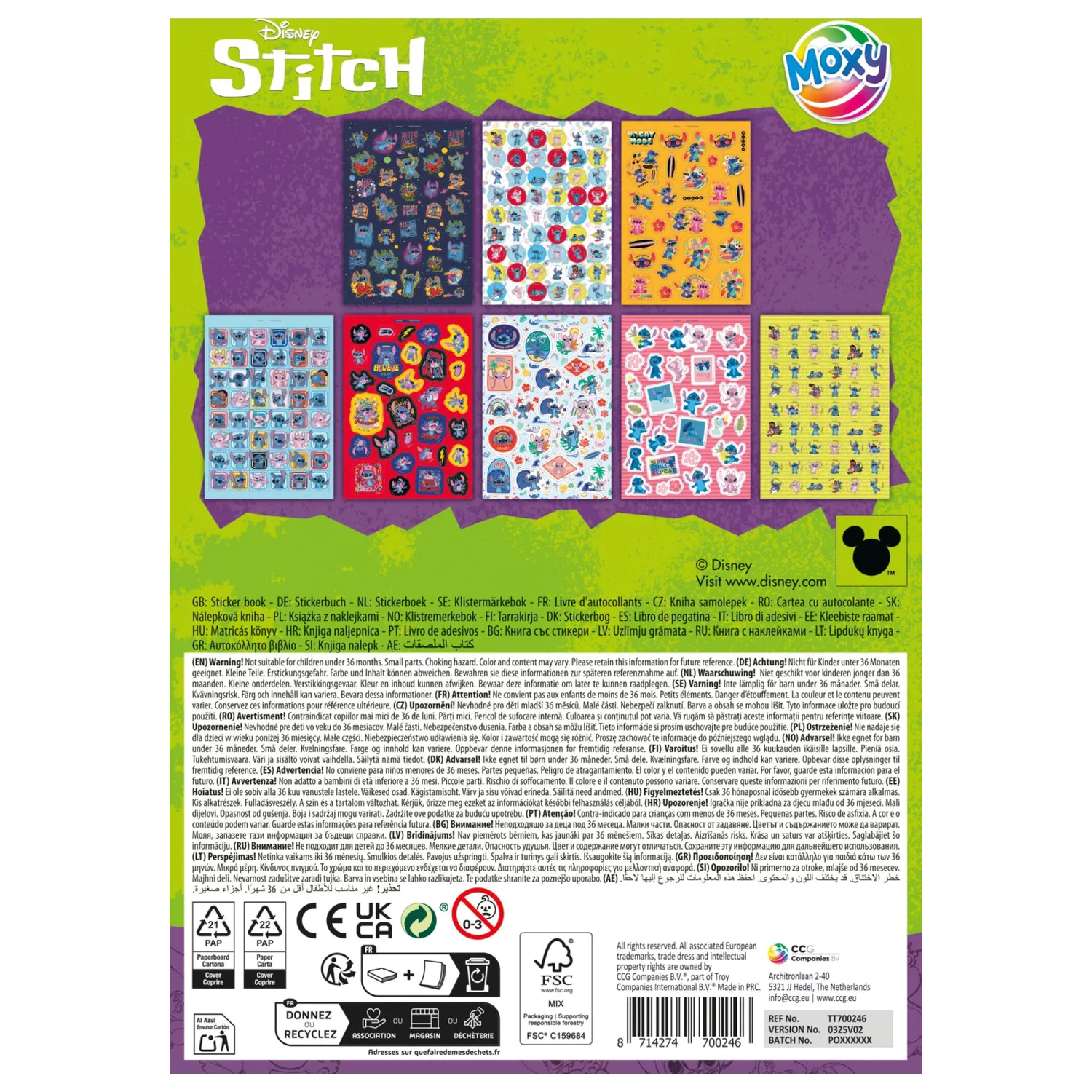 Stitch Extrovert set naljepnica, 8 listova fotografija proizvoda