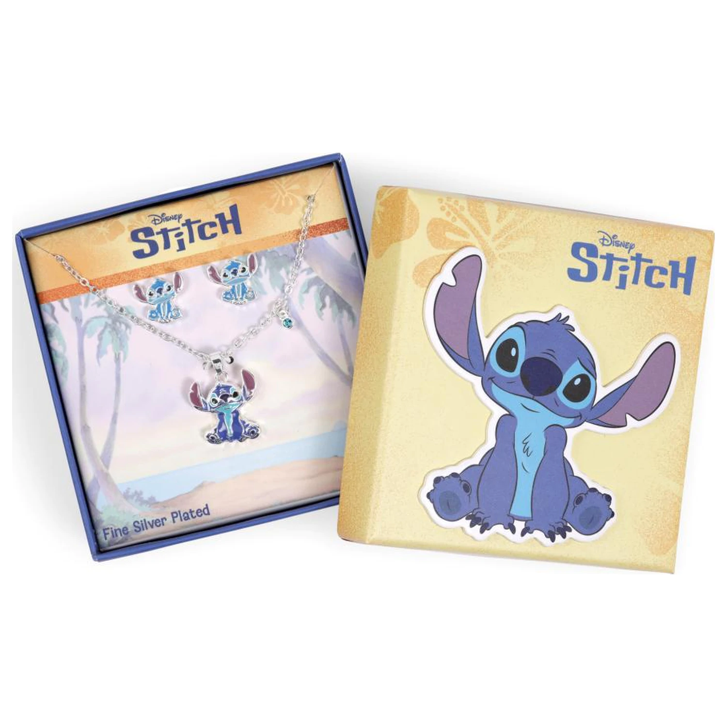 Set naušnica i ogrlice Stitch od mjedi s oplatom fotografija proizvoda