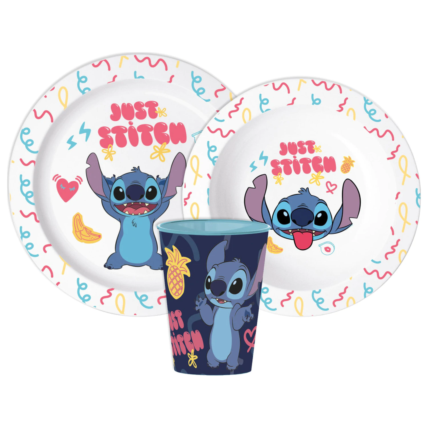 Stitch Just Set posuđa, mikro plastični set sa staklom fotografija proizvoda