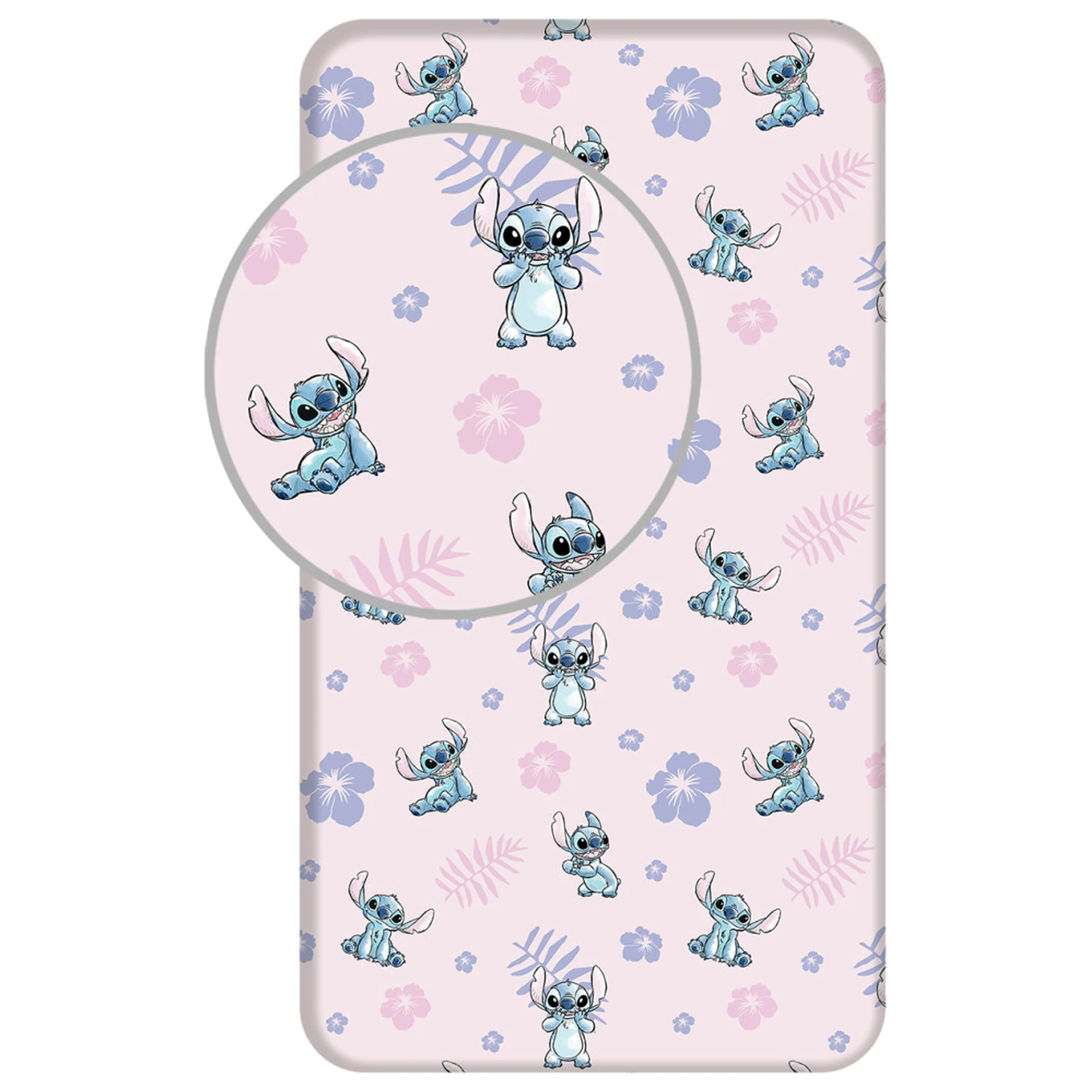 Stitch Pink posteljina s gumicom 90x200 cm fotografija proizvoda