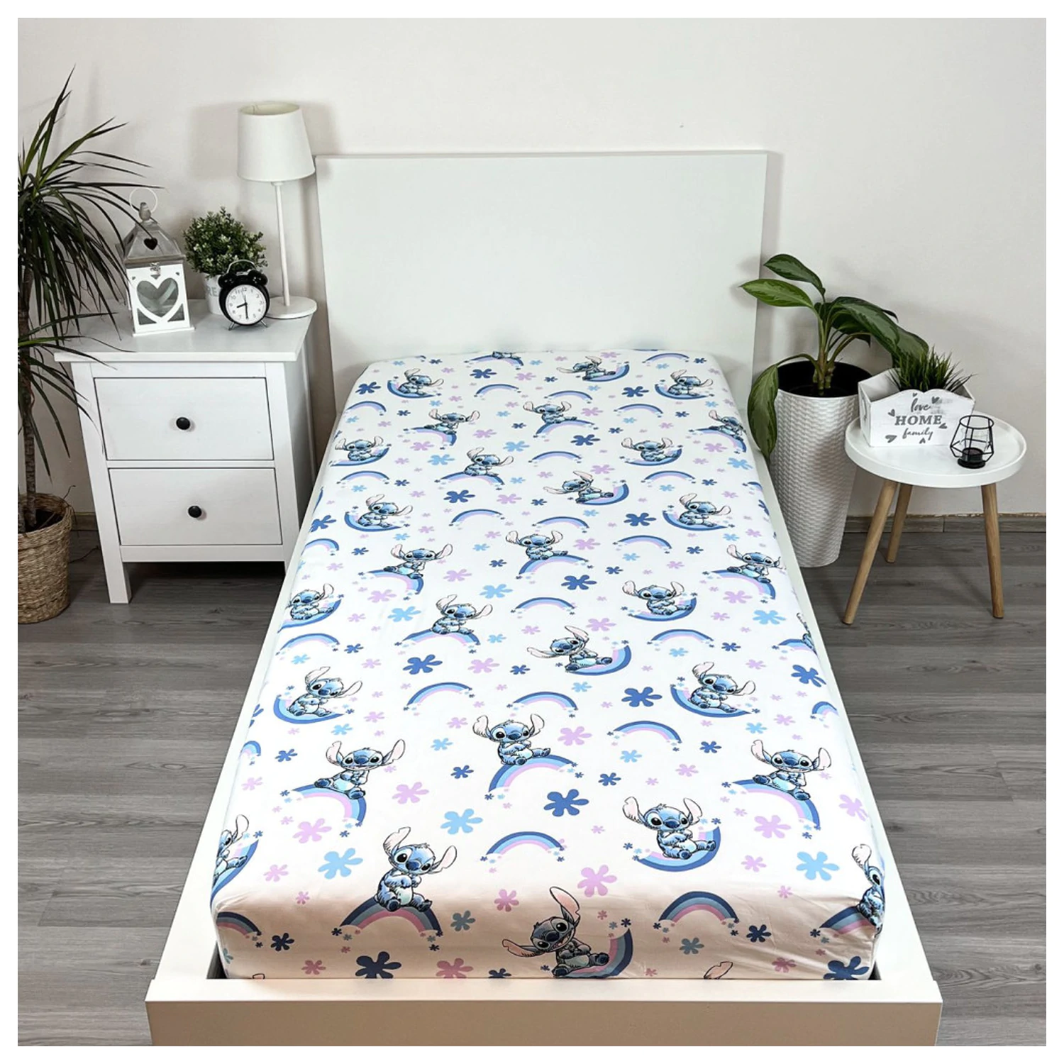 Stitch Rainbow Fitted plahta 90x200 cm fotografija proizvoda