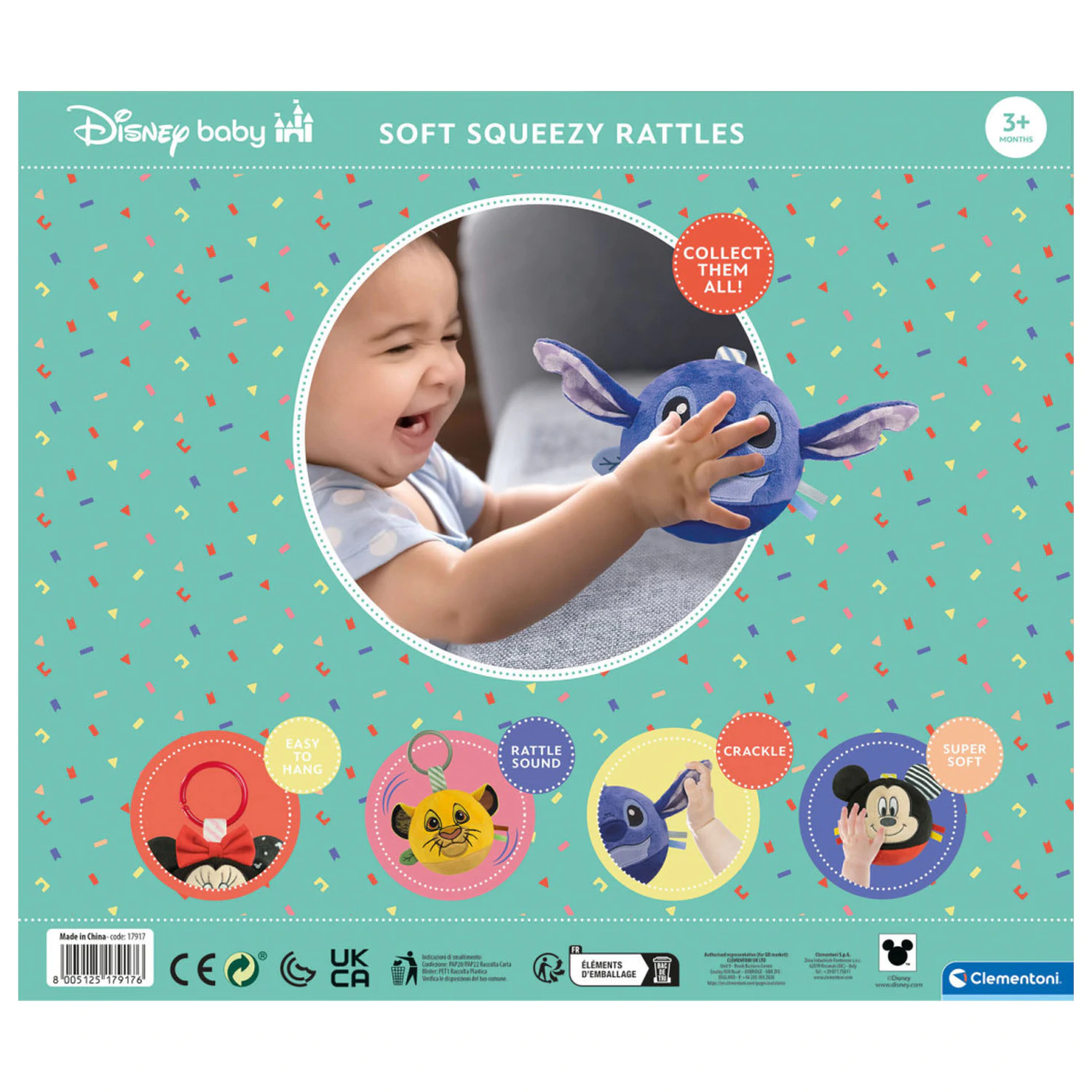 Stitch Round plišana lopta figura, beba zvečka Clementoni fotografija proizvoda