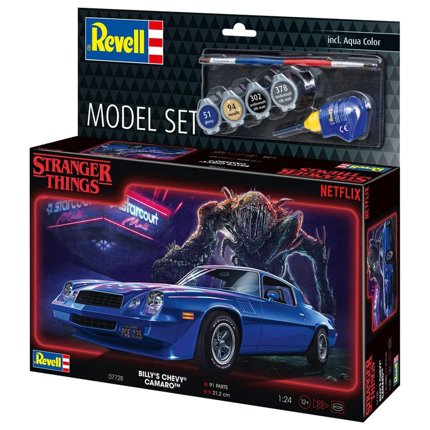Stranger Things Model Kit Set 1/25 Chevy Camaro Z/28 (Aqua Color) 19 cm fotografija proizvoda