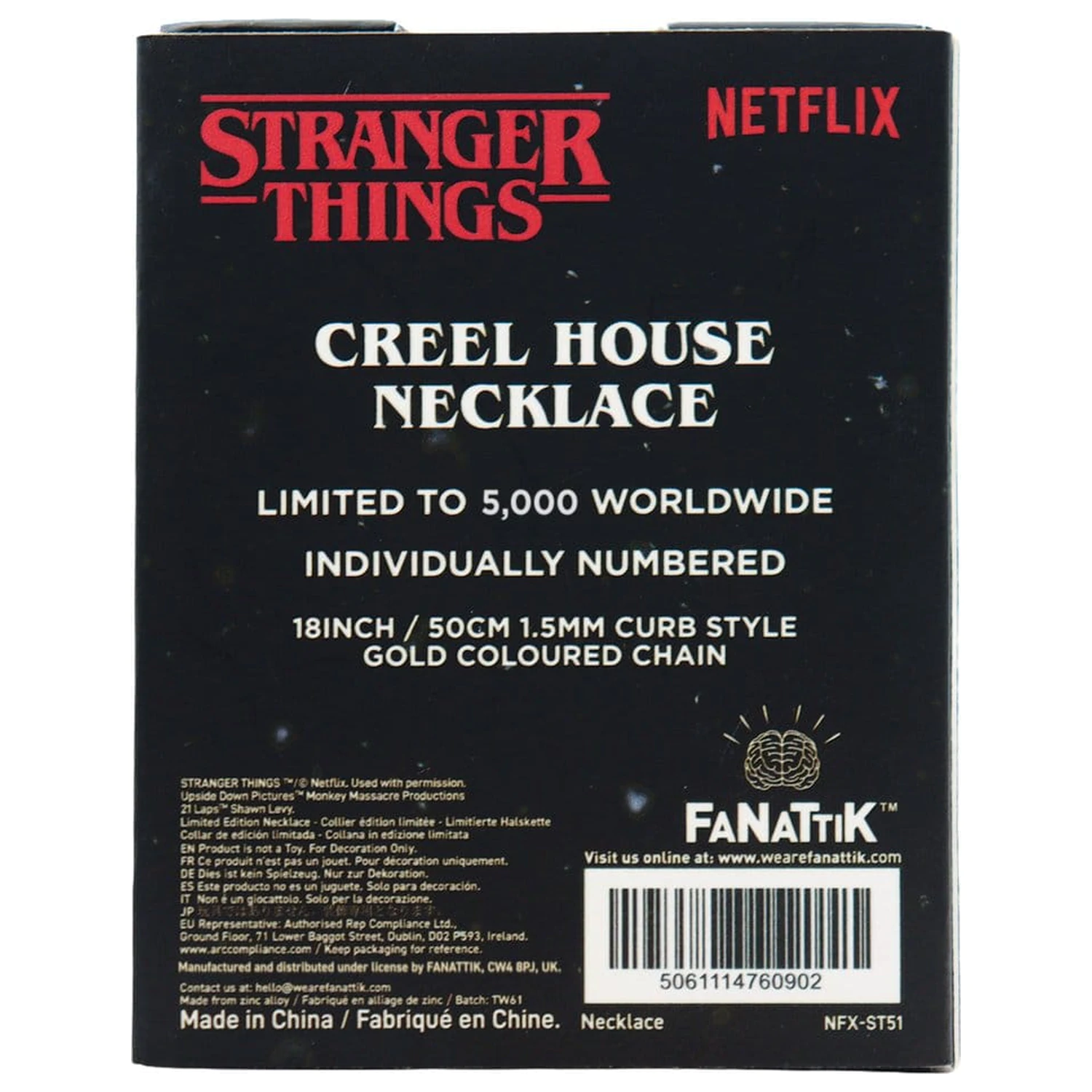 Stranger Things ogrlica Prozor Creel kuće ograničeno izdanje 3 x 2 cm fotografija proizvoda