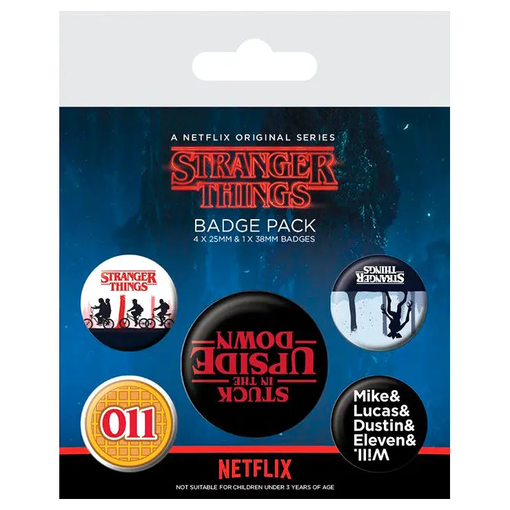 Stranger Things Pin-Back Gumbi 5-Pack Upside Down fotografija proizvoda