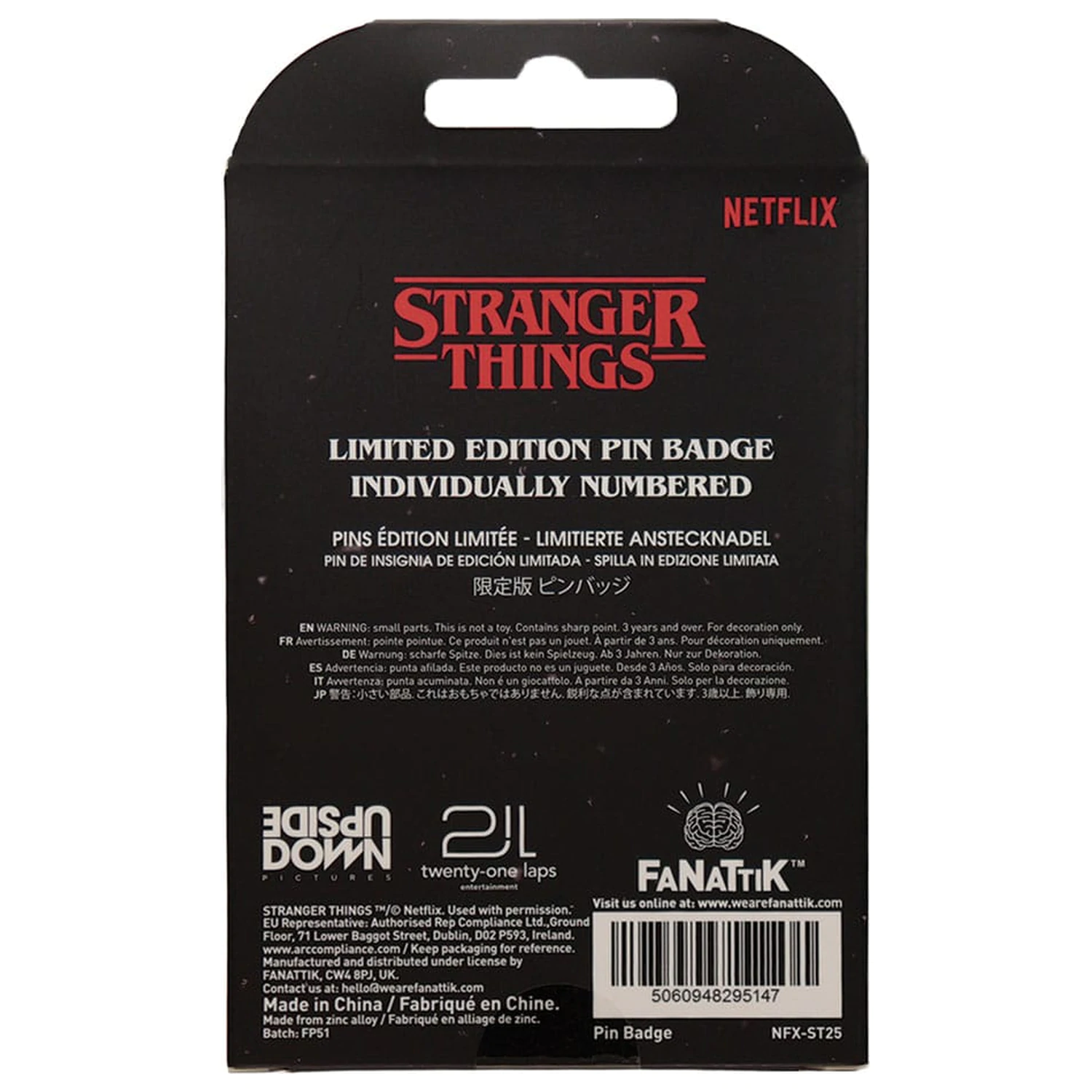 Stranger Things Pin značka Hellfire Lives Limited Edition fotografija proizvoda