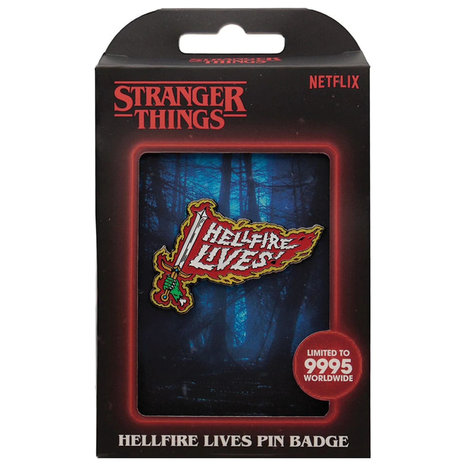 Stranger Things Pin značka Hellfire Lives Limited Edition fotografija proizvoda