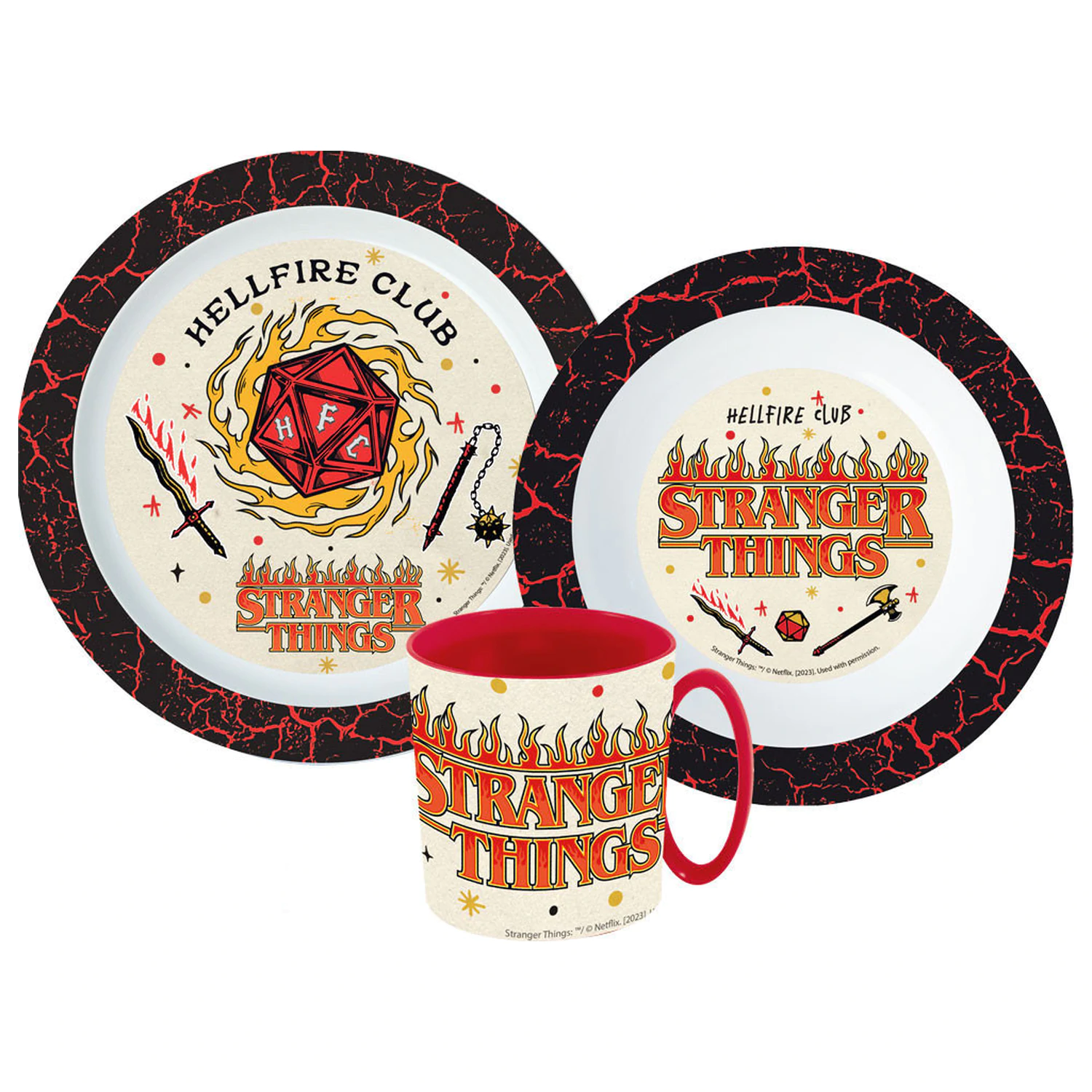 Stranger Things Upside Down set za jelo, mikro plastični set sa šalicom 350 ml fotografija proizvoda