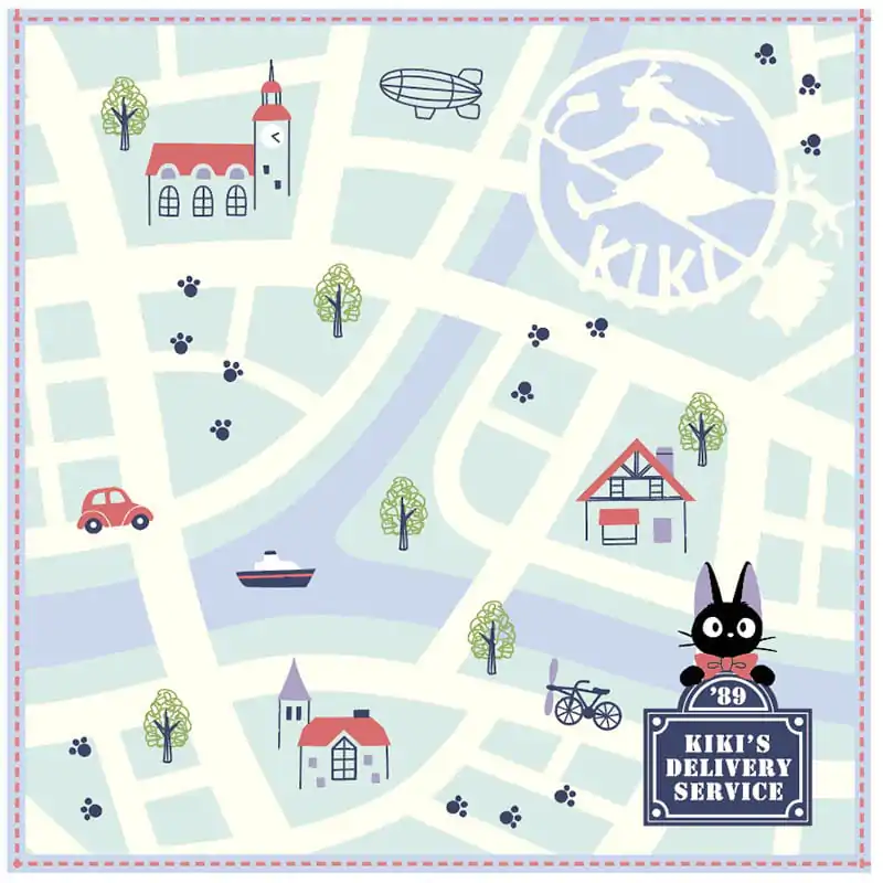 Studio Ghibli Mini Ručnik Kiki's Delivery Service City Map 25 x 25 cm fotografija proizvoda