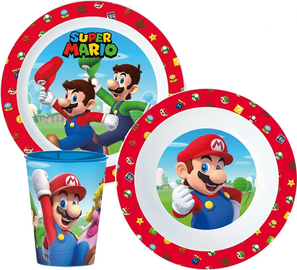 Super Mario set posuđa, mikro plastični set fotografija proizvoda