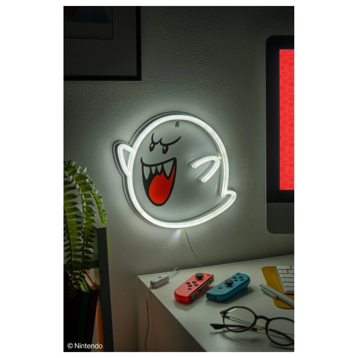 Super Mario LED Neon zidna lampa Boo 23 x 23 cm fotografija proizvoda
