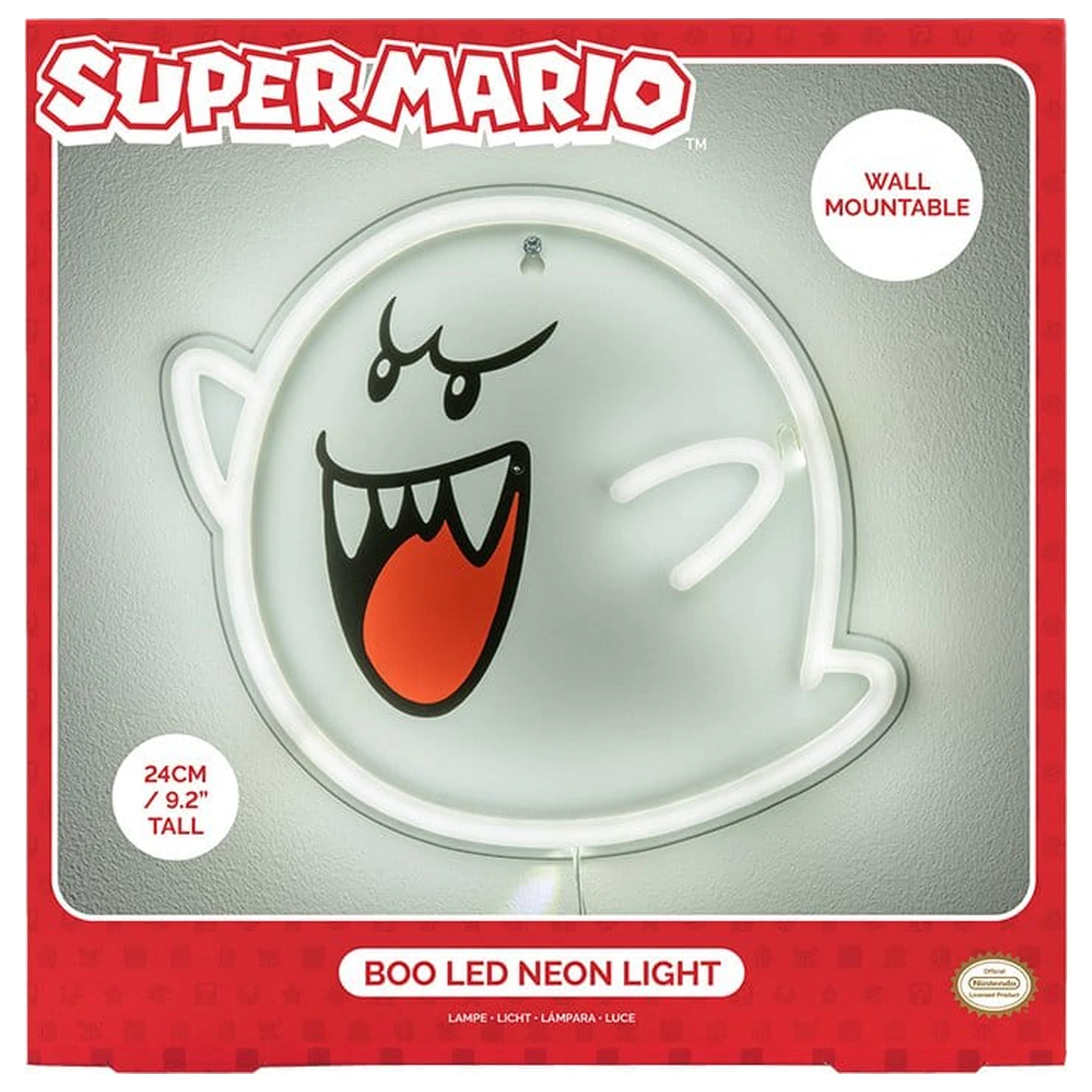 Super Mario LED Neon zidna lampa Boo 23 x 23 cm fotografija proizvoda