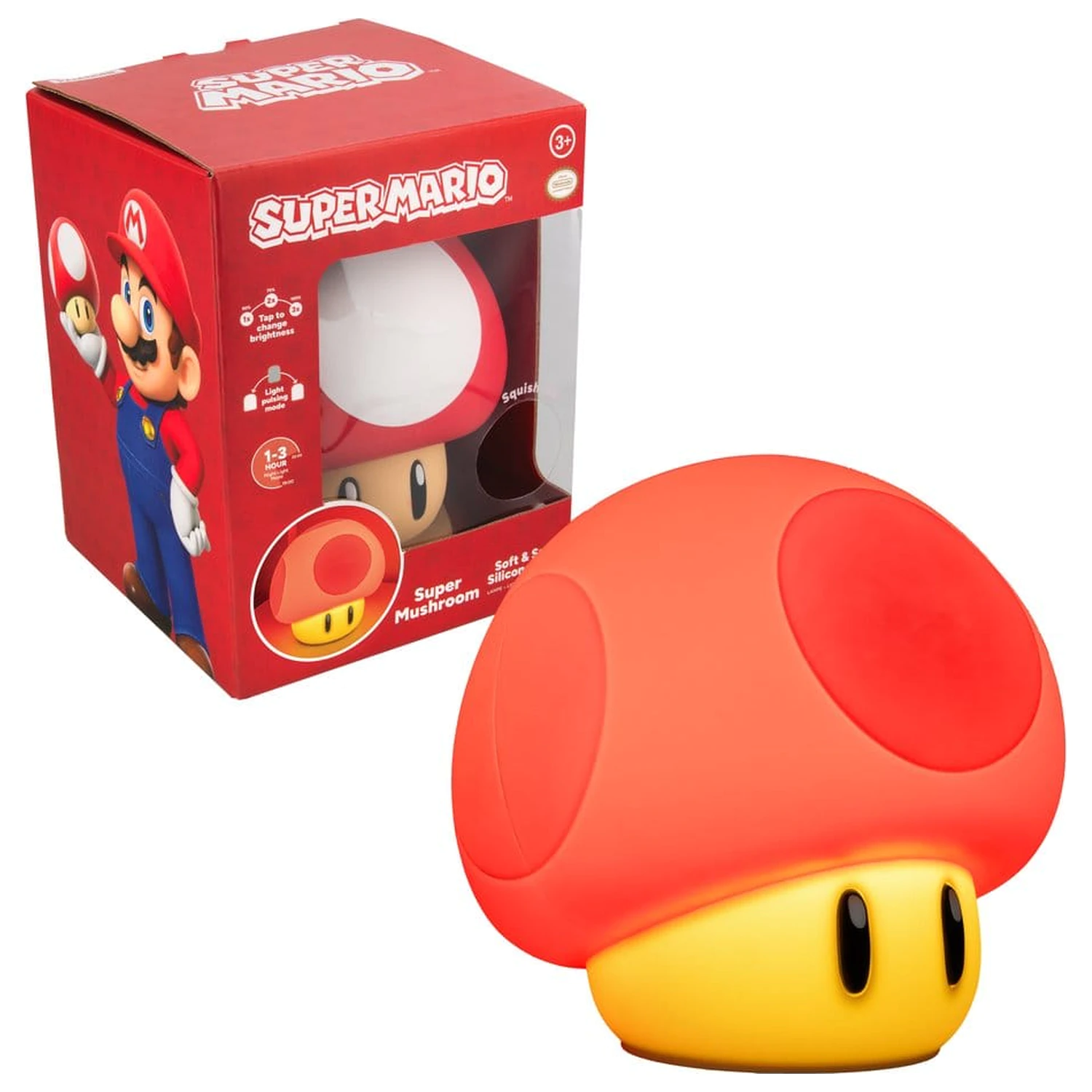 Super Mario SquishyGlo Silikonsko svjetlo Super Gljiva 15 cm fotografija proizvoda