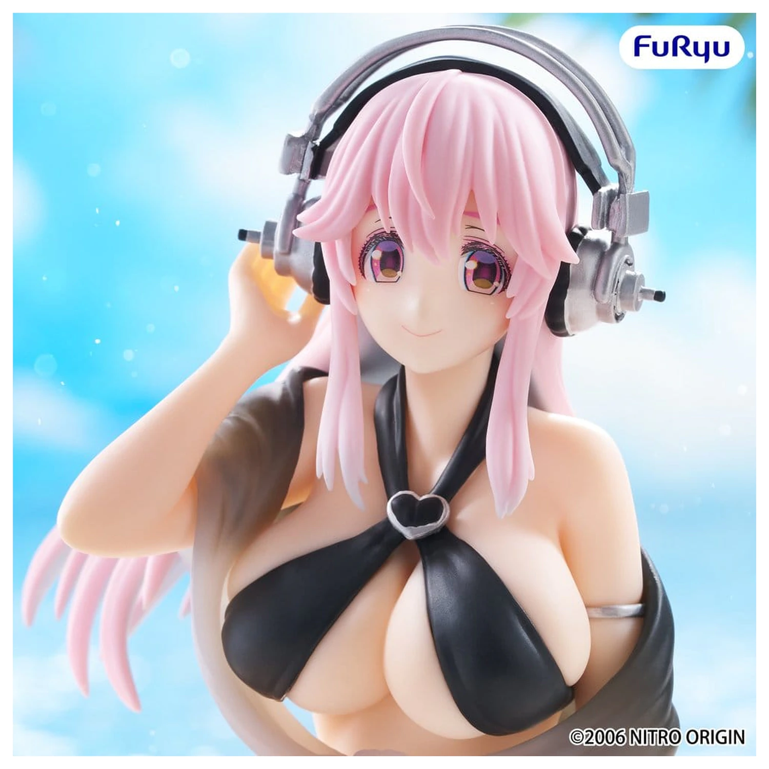 Super Sonico Noodle Stopper PVC kip Super Sonico Swimsuit Black Color Ver. 10 cm fotografija proizvoda
