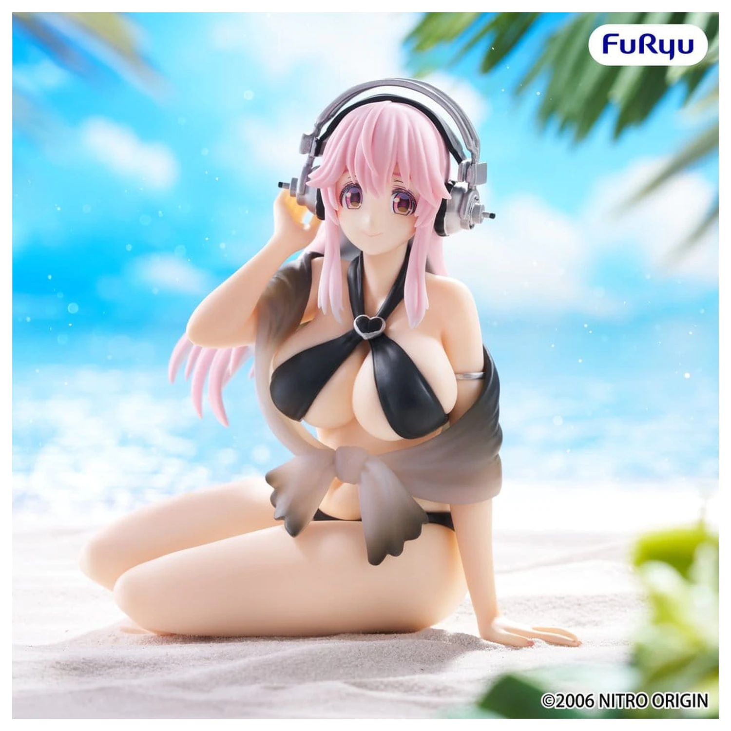 Super Sonico Noodle Stopper PVC kip Super Sonico Swimsuit Black Color Ver. 10 cm fotografija proizvoda