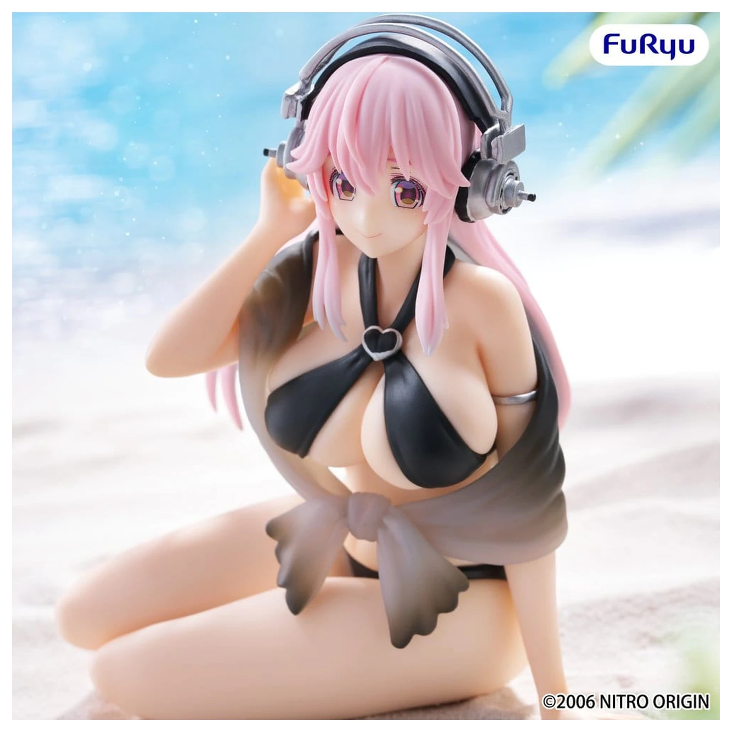 Super Sonico Noodle Stopper PVC kip Super Sonico Swimsuit Black Color Ver. 10 cm fotografija proizvoda