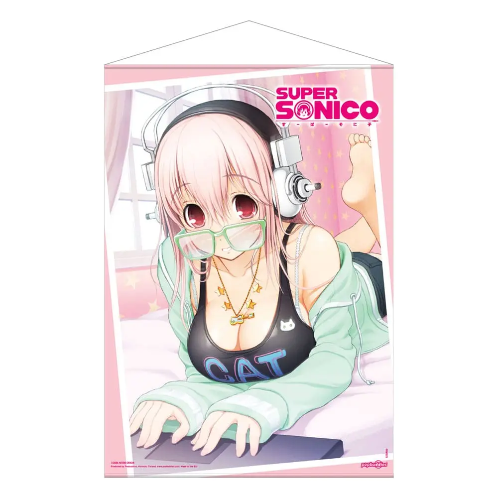 Super Sonico Wallscroll Super Sonico na prijenosnom računalu 50 x 70 cm fotografija proizvoda