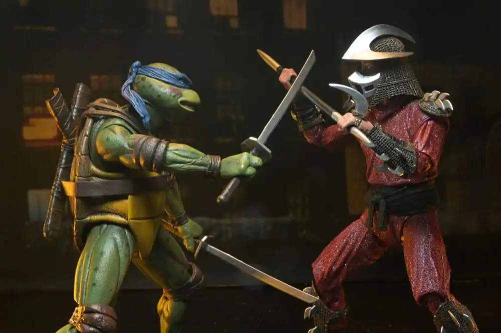 Teenage Mutant Ninja Turtles (1990 Movie) akcijska figura Roof Top Battle Shredder vs Leo 18 cm fotografija proizvoda