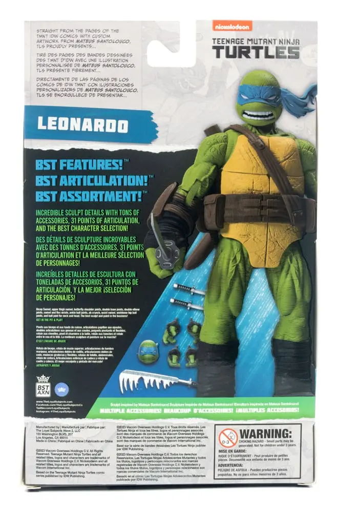 Teenage Mutant Ninja Turtles BST AXN akcijska figura Leonardo (IDW Comics) 13 cm fotografija proizvoda