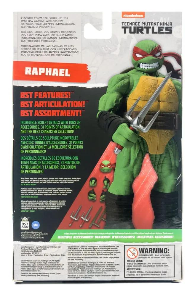 Teenage Mutant Ninja Turtles BST AXN Akcijska figura Raphael (IDW Comics) 13 cm fotografija proizvoda