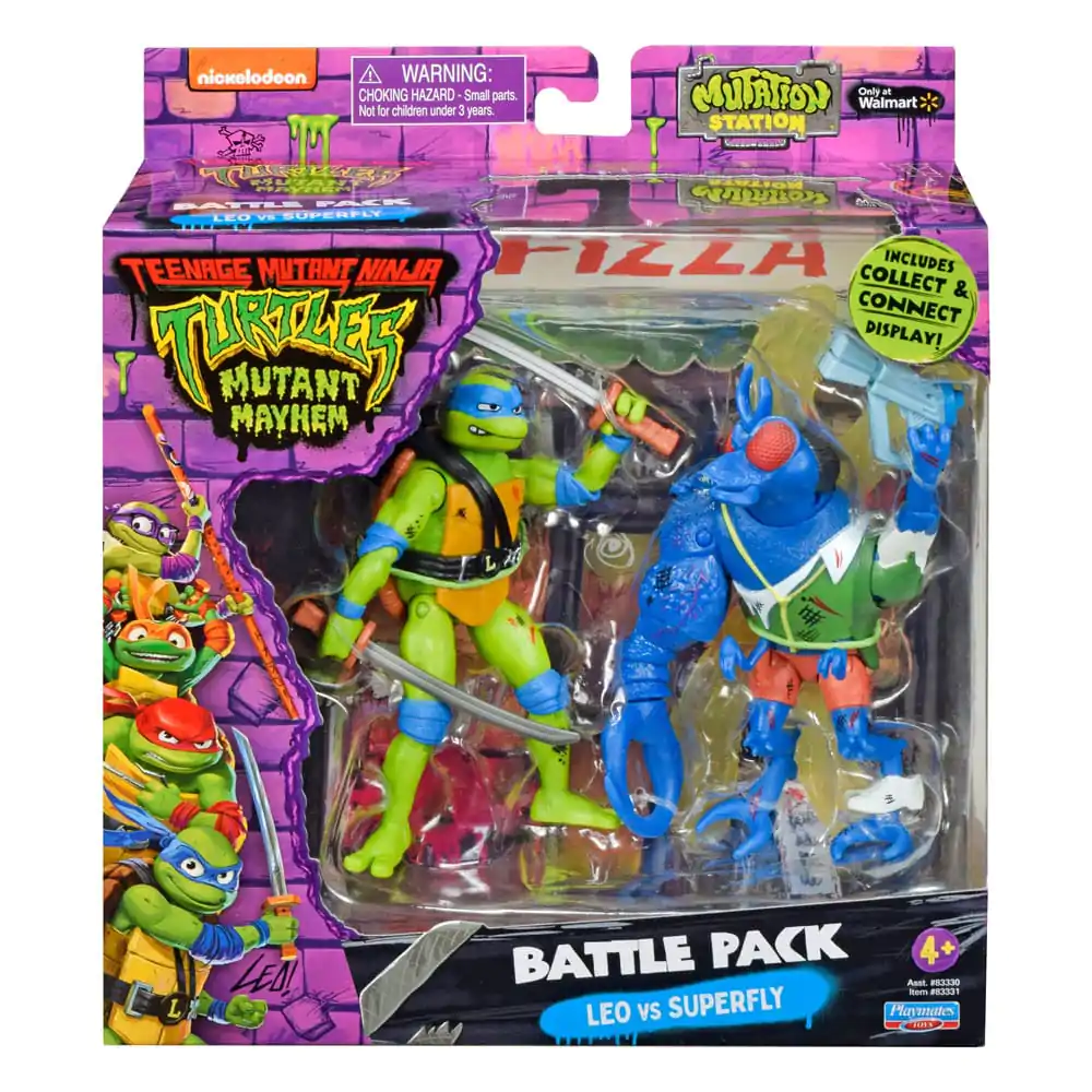 Teenage Mutant Ninja Turtles akcije figure Leonardo vs. Super Fly 11 cm fotografija proizvoda