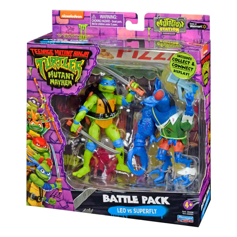 Teenage Mutant Ninja Turtles akcije figure Leonardo vs. Super Fly 11 cm fotografija proizvoda